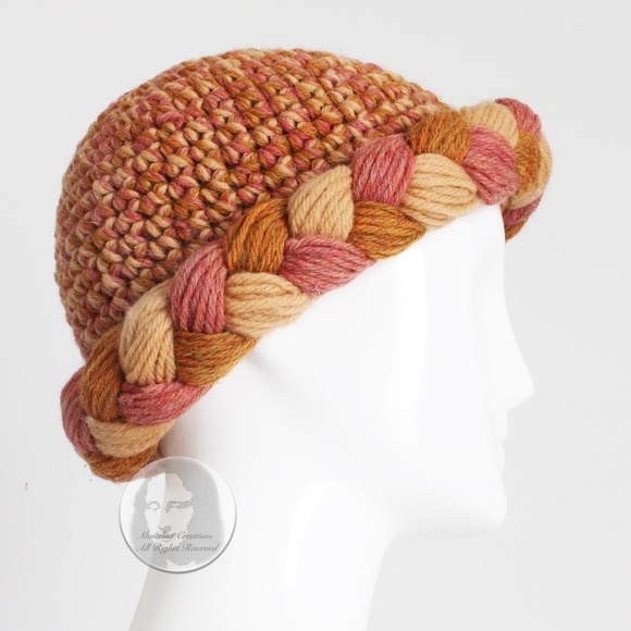 Yves Saint Laurent Knit Hat Multicolor Thick Braid Wool Cap Vintage 1970s Rare main image 9